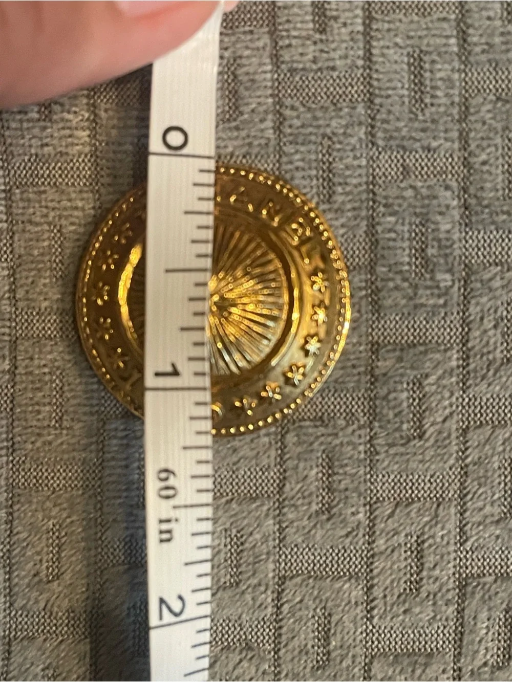Chanel Vintage Gold Tone Medallion Clip On Earrings